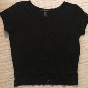 Black Lace Crop Top